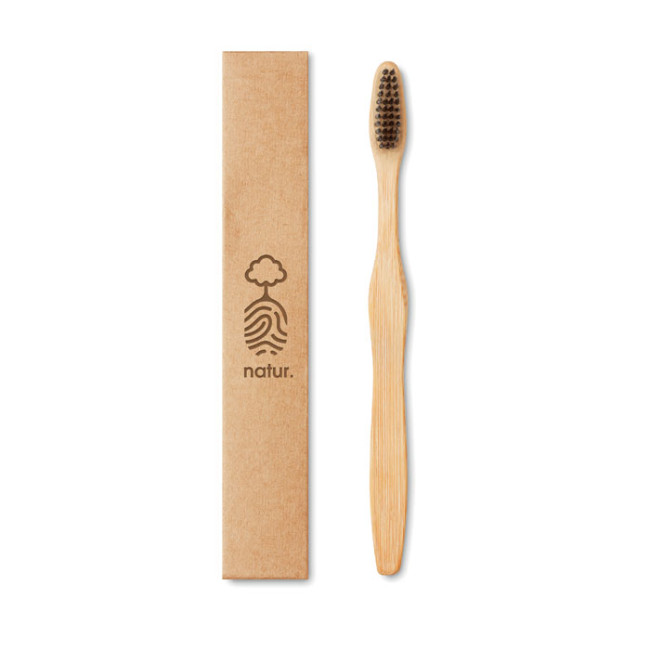 Custom Printed Bamboo Toothbrush In Kraft Box - Image 1