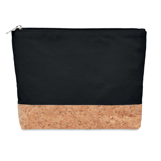 Custom Printed Cork & Cotton Cosmetic Bag - Image 2