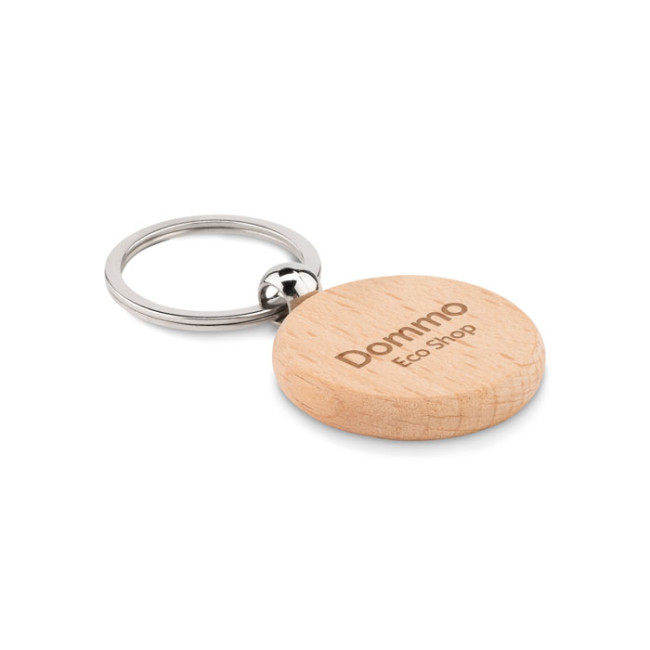 Custom Printed Round Wooden Keyring