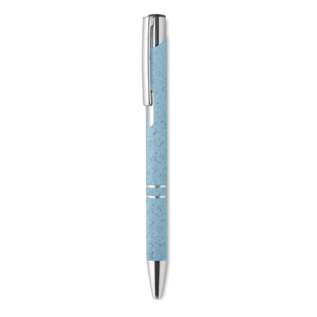 Custom Printed Wheat Straw & ABS Push Button Ballpen - Image 5