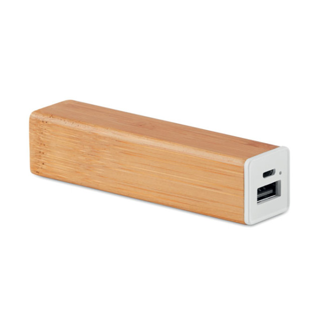 Custom Printed Power Bank Bamboo 2200mAh