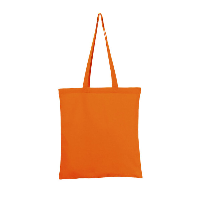 Custom Printed Orange Coloured Cotton Shopper