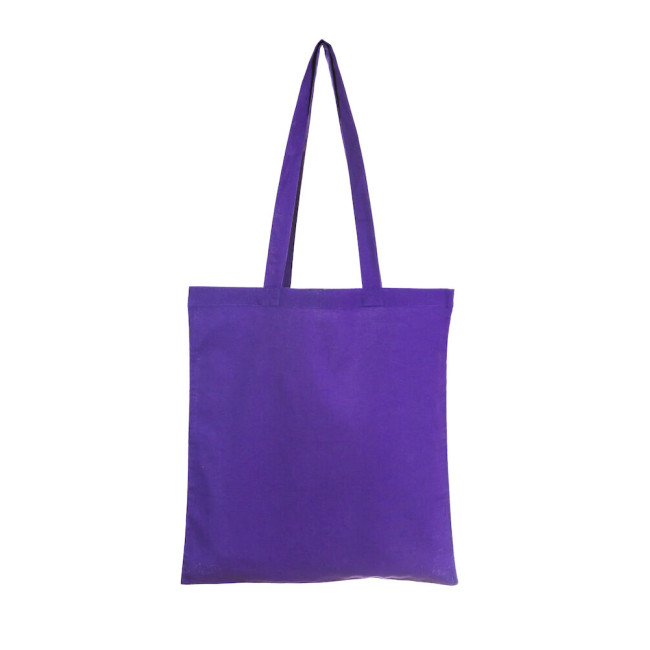 Custom Printed Purple Coloured Cotton Shopper