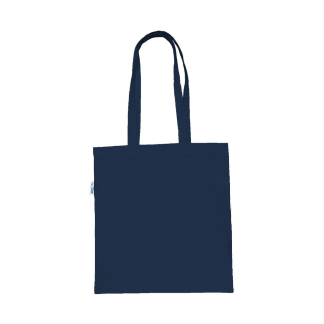 Custom Printed Navy Coloured Cotton Shopper