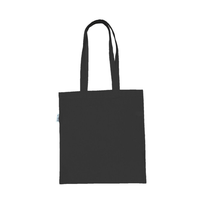 Custom Printed 5oz Black Organic Cotton Shopper