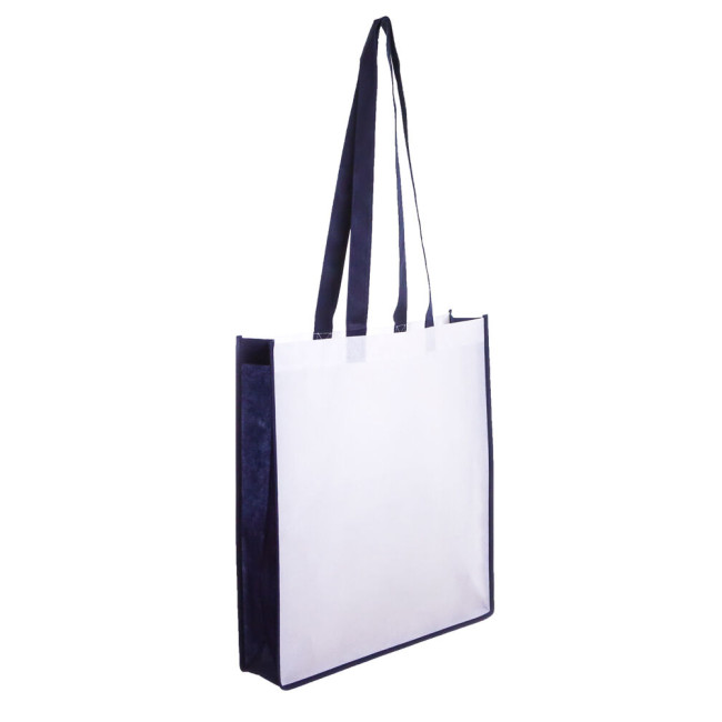 Custom Printed Non Woven Bag With coloured Gusset - Image 1