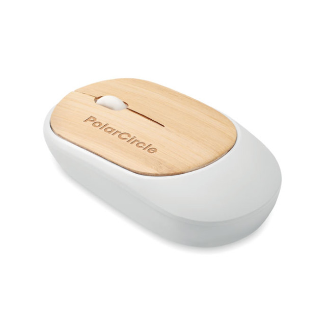 Custom Printed Wireless Mouse In Bamboo