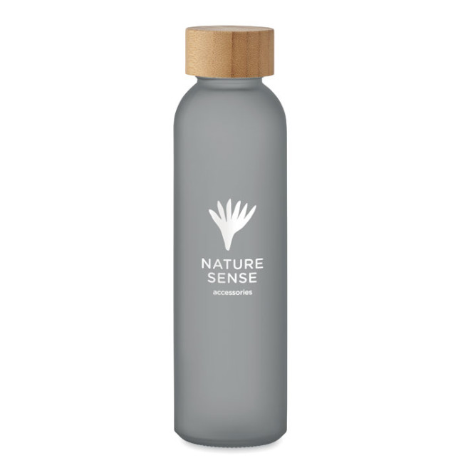 Custom Printed Frosted Glass Bottle 500ml - Image 1