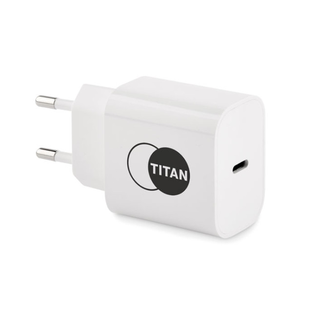 Custom Printed 2 Port USB Charger EU Plug 20W