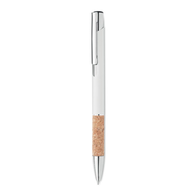 Custom Printed Push Button Aluminium Pen With Cork Grip - Image 2