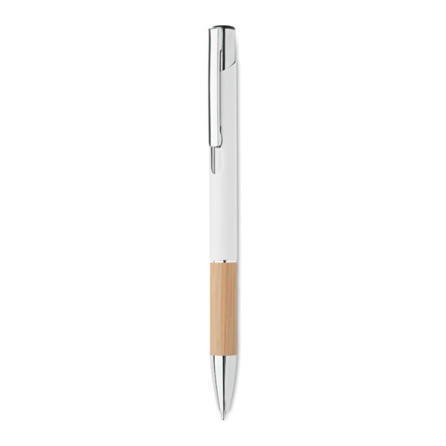 Custom Printed Push Button Aluminium Pen With Bamboo Grip - Image 2