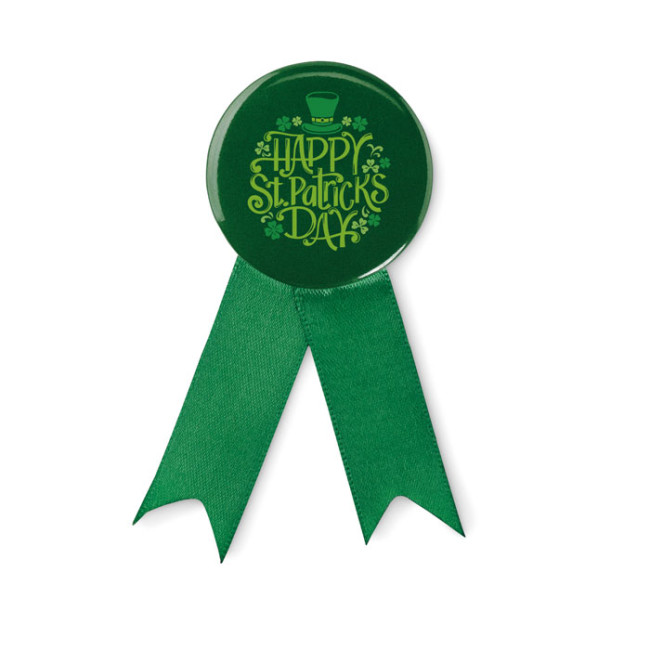 Custom Printed Ribbon Style Badge Pin - Image 1