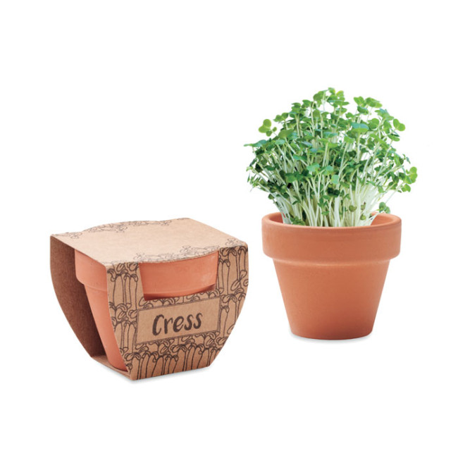 Custom Printed Terracotta Pot Cress Seeds