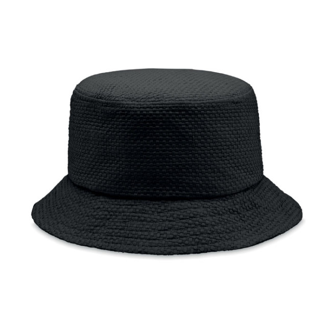 Custom Printed Paper Straw Bucket Hat - Image 1