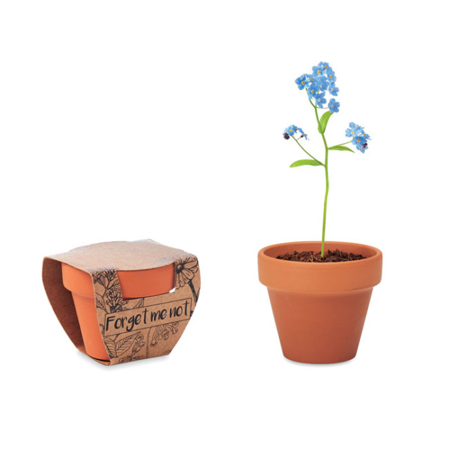 Custom Printed Terracotta Pot 'Forget Me Not'