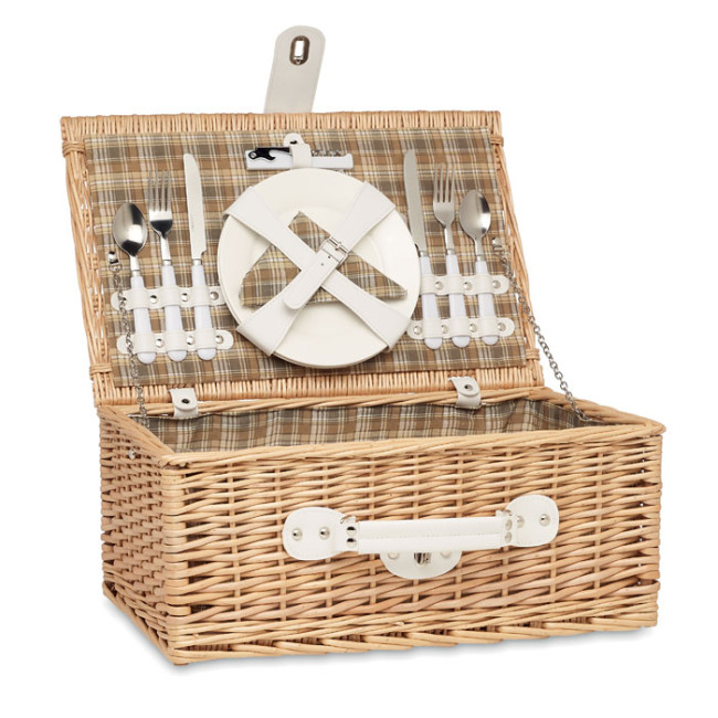 Custom Printed Wicker Picnic Basket 2 People