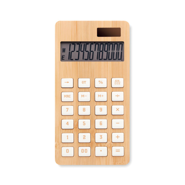 Custom Printed 12 Digit Bamboo Calculator