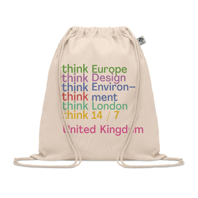 Custom Printed Organic Cotton Drawstring Bag