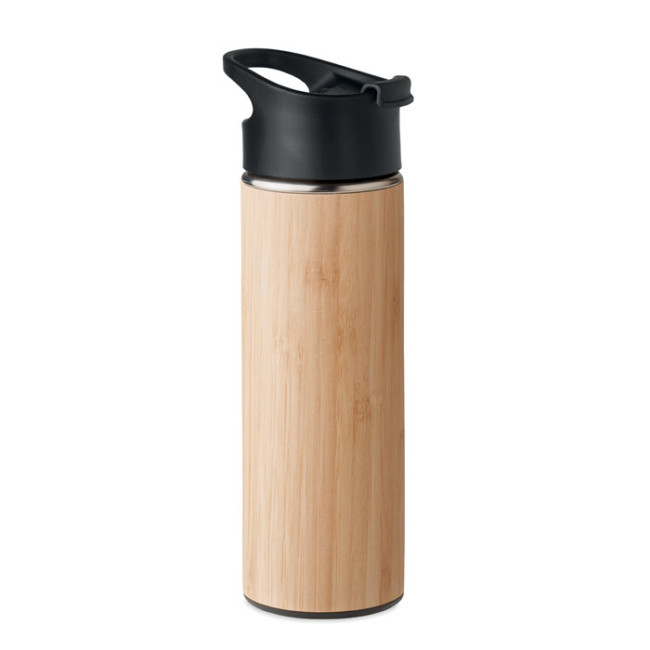 Custom Printed Double Wall Bamboo Flask 450ml