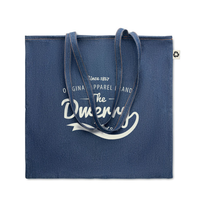 Custom Printed Recycled Denim Shopping Bag - Image 1