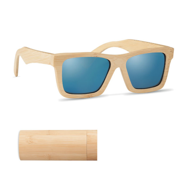 Custom Printed Sunglasses And Case In Bamboo