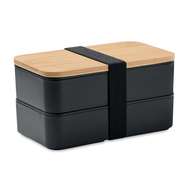 Custom Printed Lunch Box In PP And Bamboo Lid - Image 1