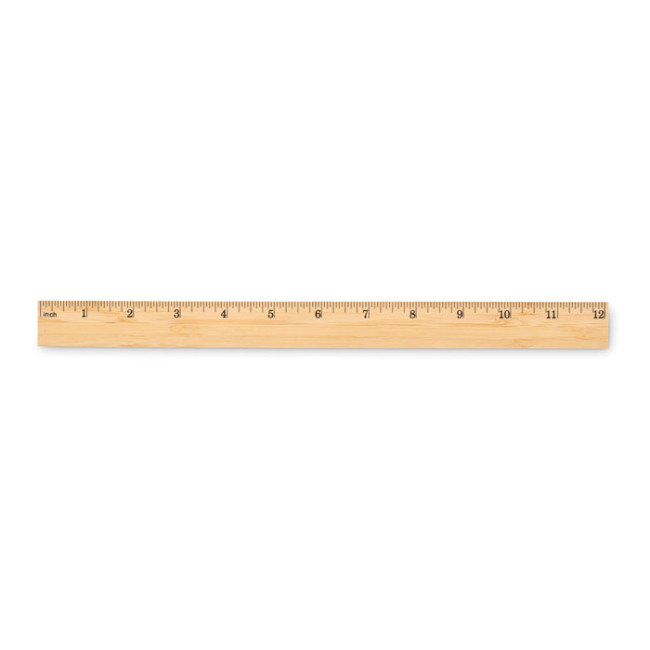 Custom Printed Ruler In Bamboo 30cm - Image 1