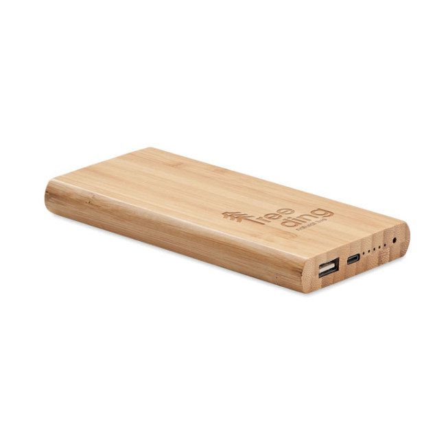 Custom Printed 6000 Mah Bamboo Power Bank