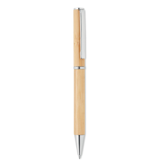 Custom Printed Bamboo Twist Type Ball Pen