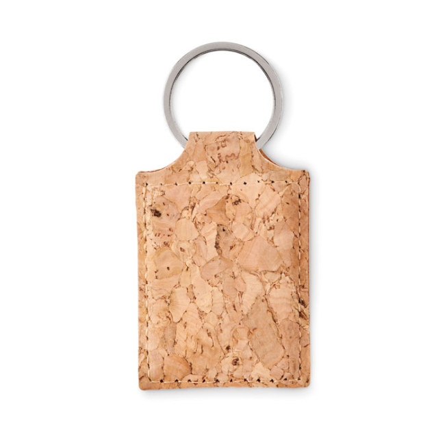 Custom Printed Rectangular Cork Key Ring