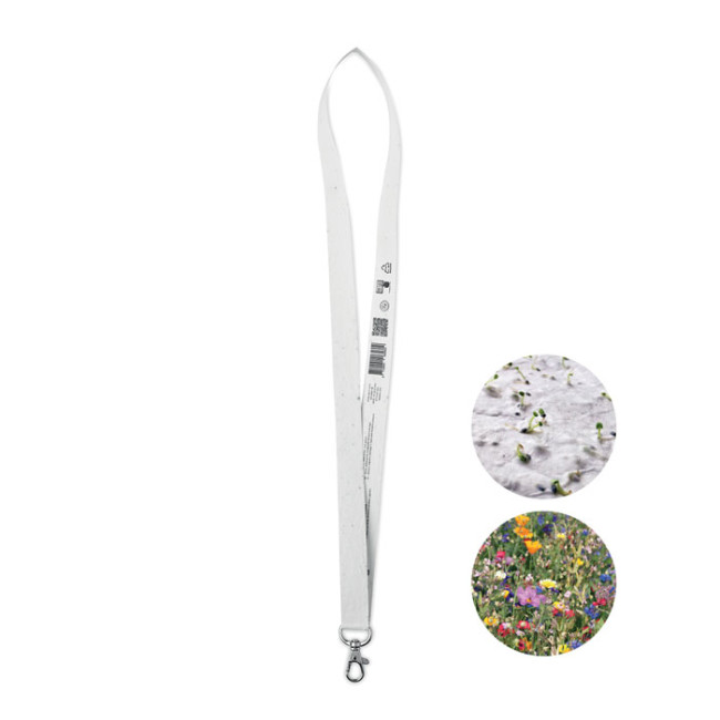 Custom Printed Seed Paper Lanyard W/Hook