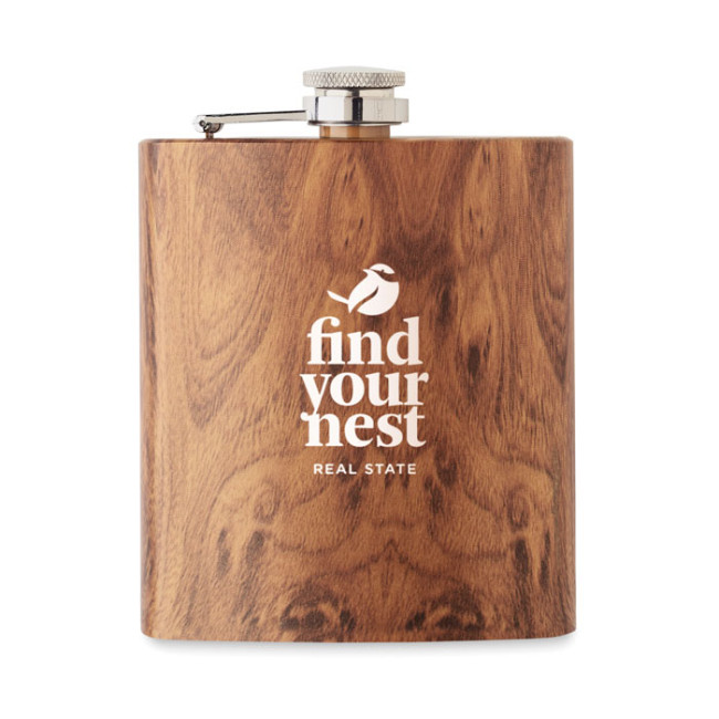 Custom Printed Slim Hip Flask 190ml