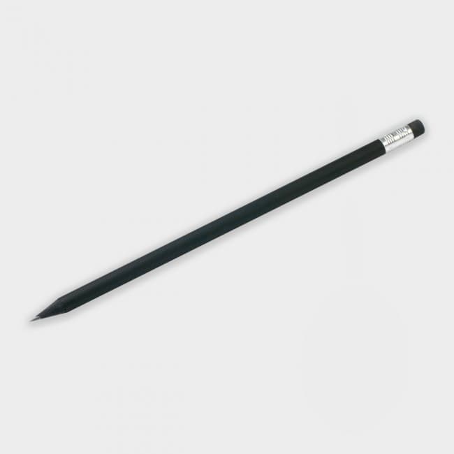 Custom Printed Green & Good Certified Sustainable  Wooden Pencil Black w Eraser - Image 2