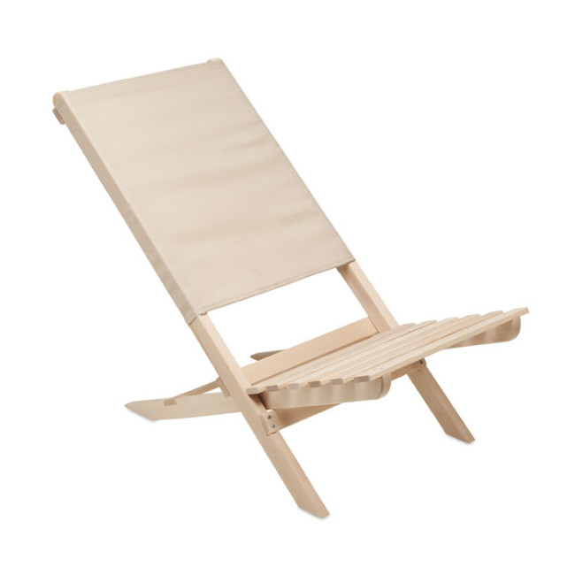 Custom Printed Foldable Wooden Beach Chair - Image 1