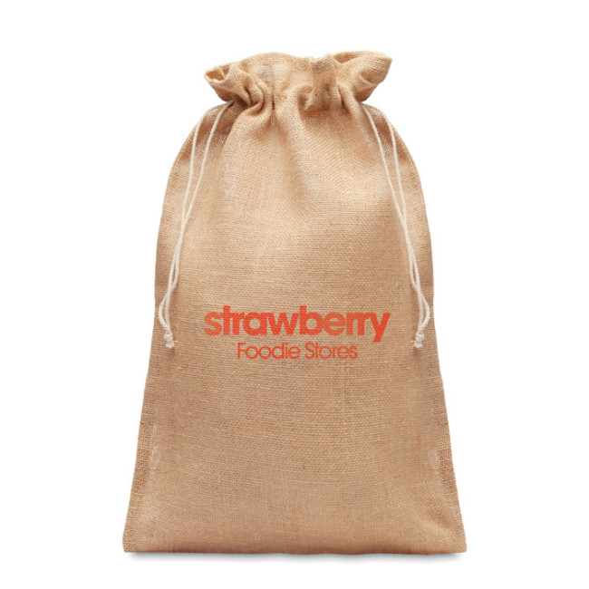 Custom Printed Large Jute Gift Bag 30 X 47cm