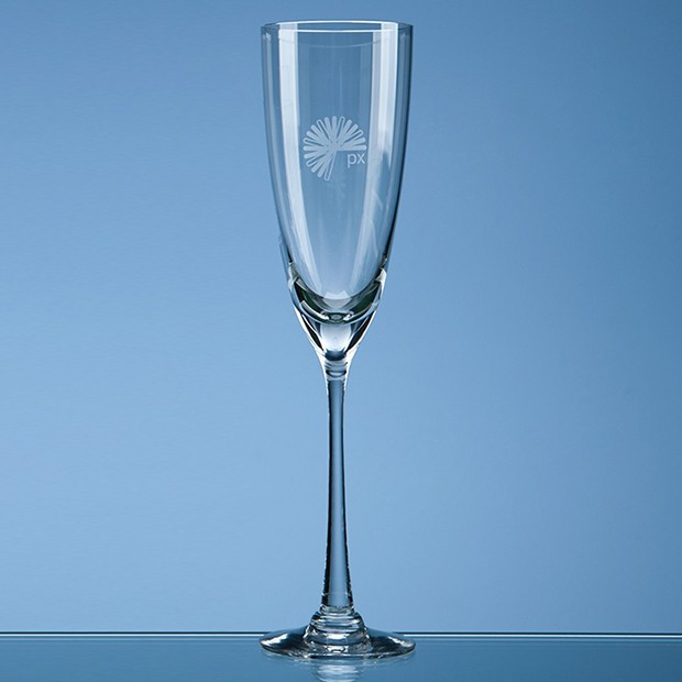 Custom Printed Dartington Crystal Rachael Champagne Flute