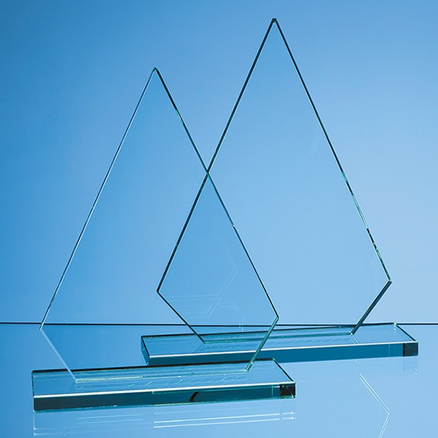 Custom Printed 23cm x 17cm x 12mm Jade Glass Peak Award