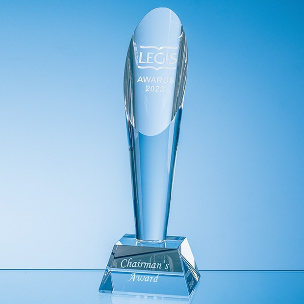 Custom Printed 28cm Optical Crystal Encore Column Award