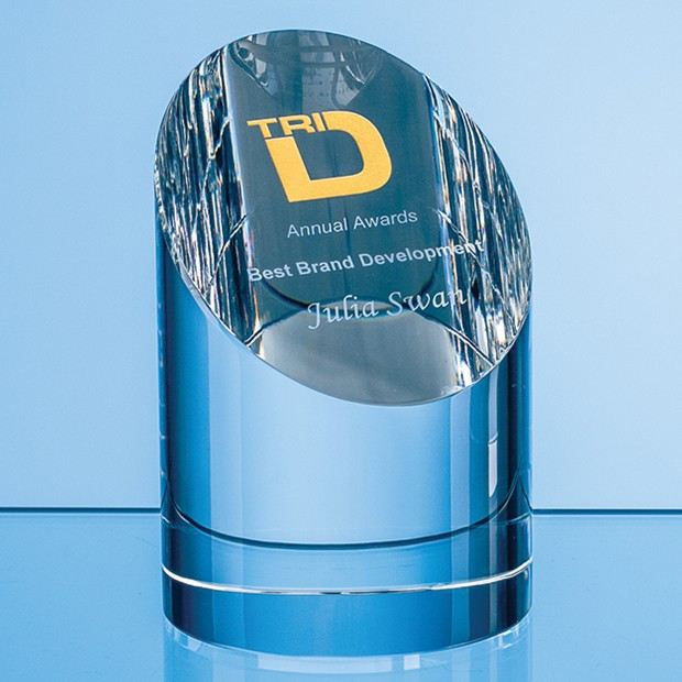 Custom Printed 12cm Optical Crystal Zenith Cylinder Award