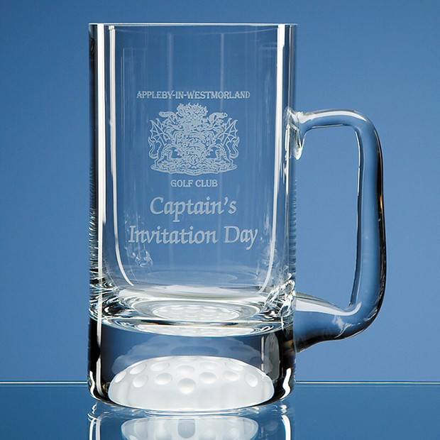 Custom Printed 1/2pt Handmade Golf Ball Base Tankard