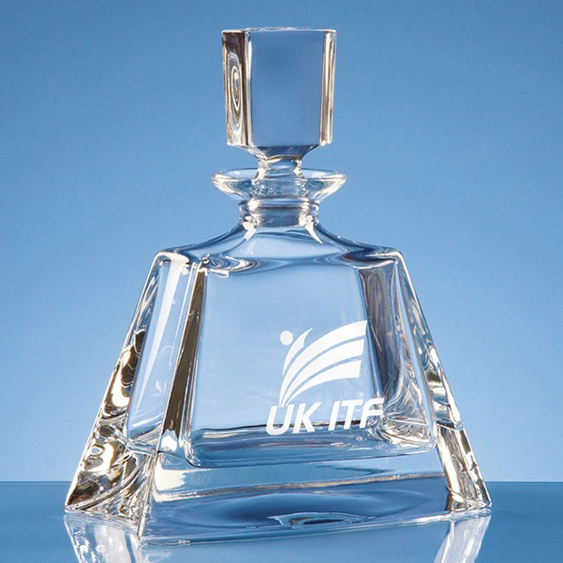 Custom Printed 0.7ltr Lead Crystal Midi Boston Decanter