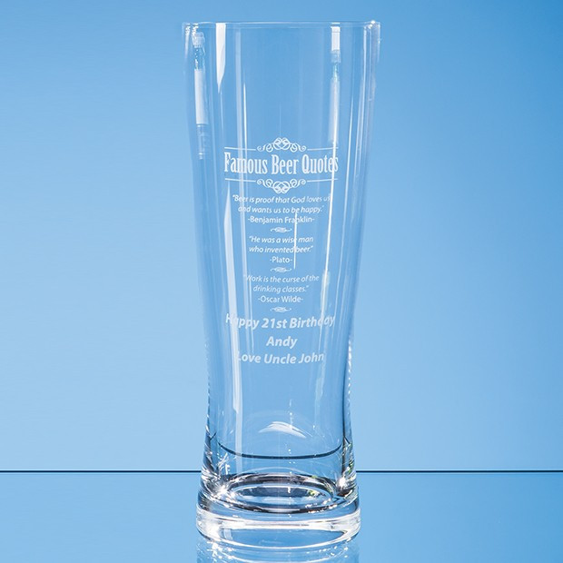 Custom Printed 0.7ltr Large Handmade Beer Glass*