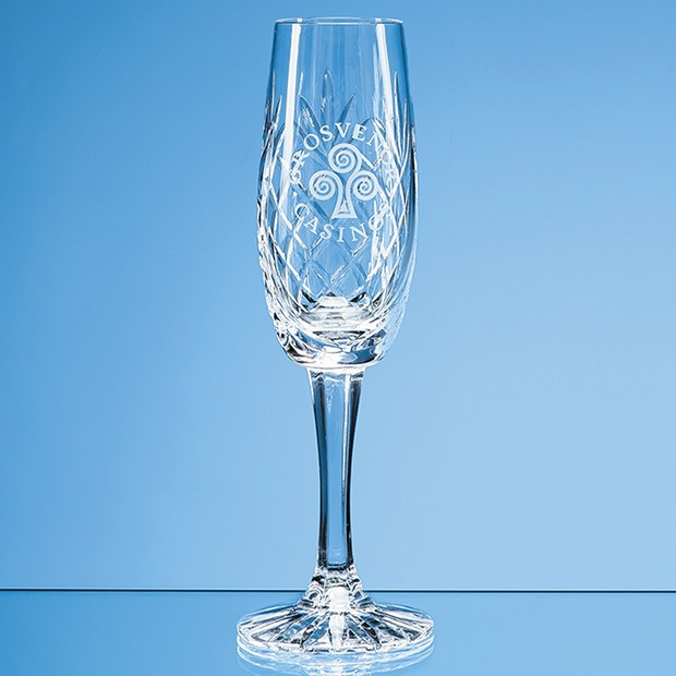 Custom Printed 165ml Glencoe Lead Crystal Panel Champagne Flute