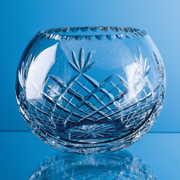 Custom Printed 14.5cm Lead Crystal Panelled Round Bowl