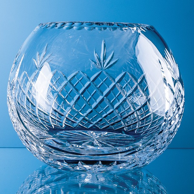 Custom Printed 20cm Lead Crystal Panelled Round Bowl