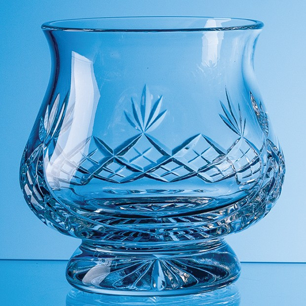 Custom Printed 14cm Lead Crystal Panelled Hurricane Bowl