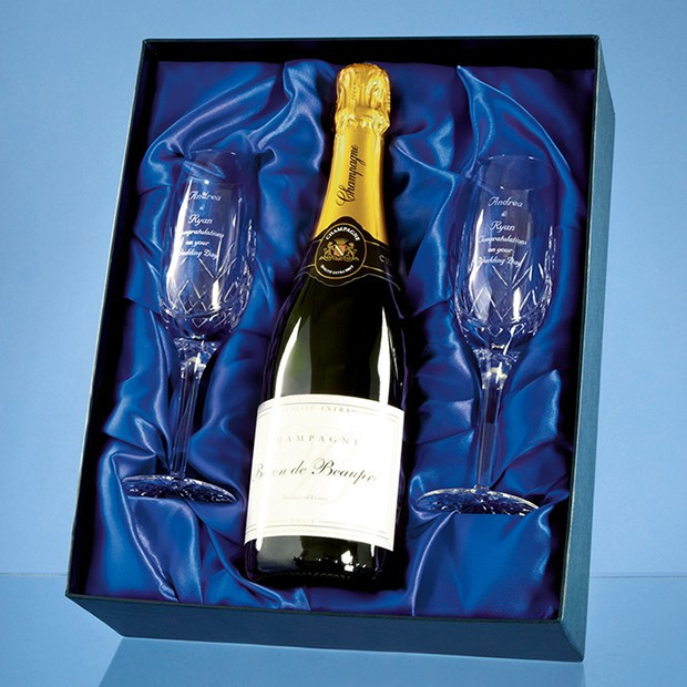 Custom Printed Champagne Set Satin Lined Presentation Box