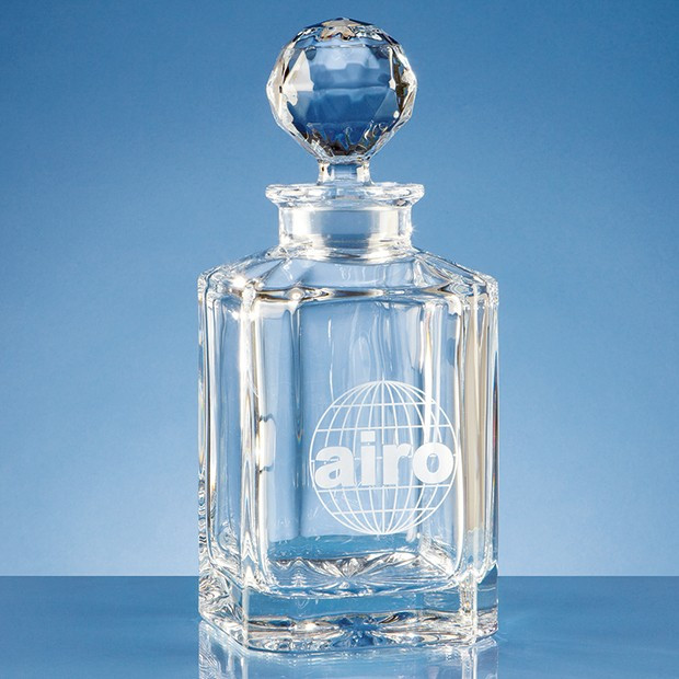 Custom Printed 0.8ltr Crystalite Square Spirit Decanter