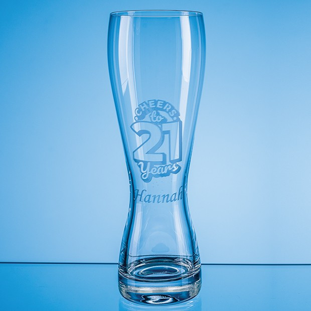 Custom Printed 0.67ltr Curved Pilsner Glass