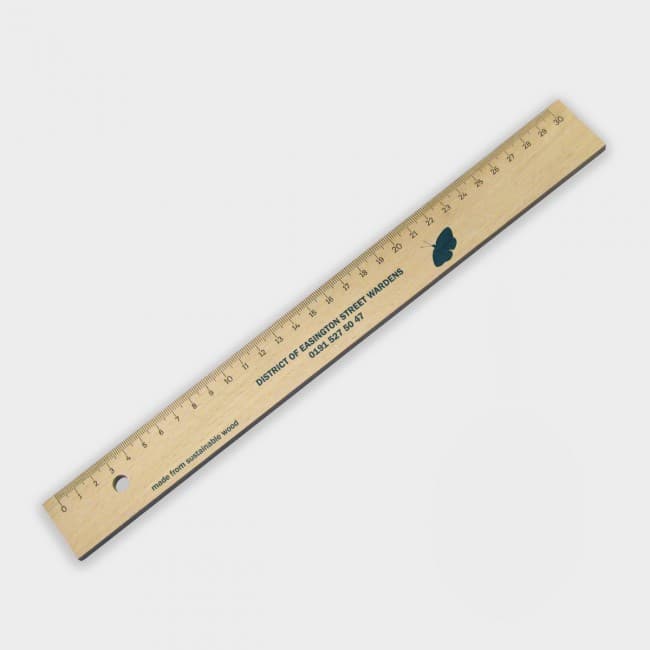 Custom Printed Green & Good Wooden Ruler 30cm - Sustainable